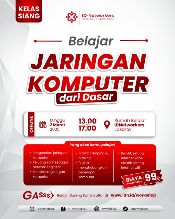 Belajar Jaringan Komputer dari Dasar | Langkah awal menjadi Network Engineer (Kelas Siang) 02 Maret 25